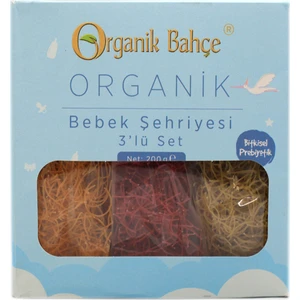 Organik Bahçe Organik Sebzeli Bebek Tel Şehriye 3’lü Set 200 G