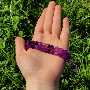 Doğal Taş Delisi Mor Akik Doğal Taş Dizisi (8mm) (Sertifikalı)