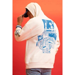 Rick and Morty Coool Oversize Fit Kapüşonlu İçi Yumuşak Tüylü Sweatshirt Y0309AZ22AU