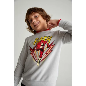 Defacto Erkek Çocuk Regular Fit Kalın Sweatshirt Kumaşı The Flash Lisanslı Bisiklet Yaka Sweatshirt Y2572A622Wn