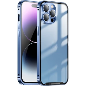 Iphone 14 Pro Max (Mavi) Için Buzlu Metal Telefon Kılıfı (Yurt Dışından)