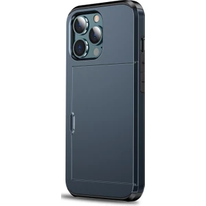 Iphone 14 Pro Max (Koyu Mavi) Için Şok Geçirmez Zırh Kartı Yuvası Kasası (Yurt Dışından)