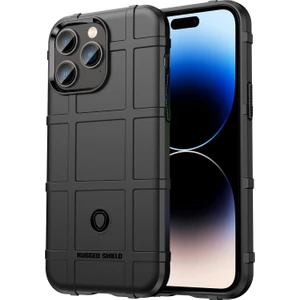 Sağlam Kalkan Tam Kapsama Şok Geçirmez Tpu Kılıfı iPhone 14 Pro Max (Siyah) (Yurt Dışından)