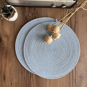 Bebe Mavisi Jüt Amerikan Servis 4'lü Örme Hasır Supla