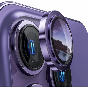 MTK Moveteck Apple iPhone 14 Pro Max Kamera Lens Koruma Camı 3D 3 Parça Tekli Mor-Vb Renkli