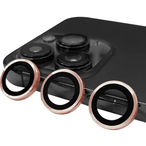 M.TK Moveteck Apple iPhone 14 Pro Uyumlu Kamera Lens Koruma Camı 3D 3 Parça Tekli Mor-Vb Renkli