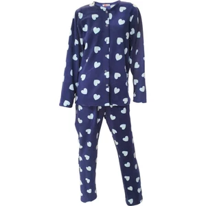 22314 Boydan Düğmeli Bayan Polar Pijama Takım