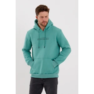 Erkek Slim Fit Baskılı Kapüşonlu Sweatshirt