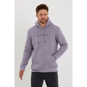 Erkek Slim Fit Baskılı Kapüşonlu Sweatshirt