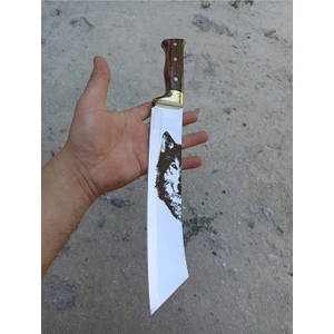 Kök Ceviz Kabzeli Paslanmaz Çelik Kamp ve Doğa Bıçağı, Erkek Arkadaşa Hediye, Outdoor Bıçak