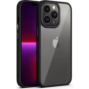 iPhone 14 Pro Kılıf Metal Buton ve Kamera Çerçeveli Kenarları Silikon Arkası Sert Titanium Case