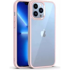 iPhone 14 Pro Kılıf Metal Buton ve Kamera Çerçeveli Kenarları Silikon Arkası Sert Titanium Case