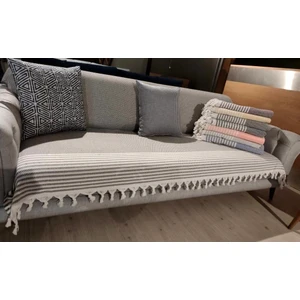 Pamuklu Kaymaz Hasır Dokuma Koltuk-Çekyat Örtüsü 80 x 220 cm Kahverengi