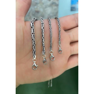 Encili Silver 925 Ayar Gümüş Kral Zinciri Oval Bileklik