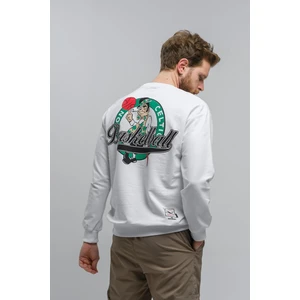 Celtics Önü ve Arkası Baskılı Düşük Omuz  Bisiklet Yaka Sweatshirt