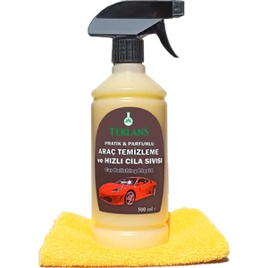 Terlans Hızlı Cila Temizlik ve Boya Koruma Parfümlü 500 Ml + Mikrofiber Bez