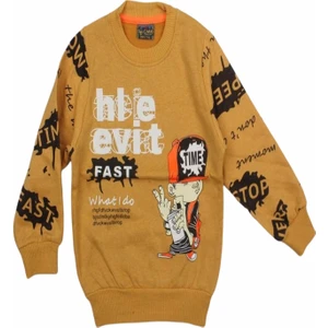 Fas Baskılı Bisiklet Yaka 2iplik Sweatshirt
