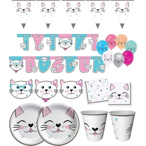 Çıtı Pıtı Mıss Catt Kedi Temalı Doğum Günü Seti 8 Kişilik
