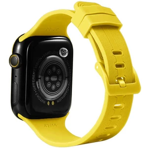 Case 4U Apple Watch Seri 6/SE/5/4 Çizgili Esnek Silikon Kordon 40mm KRD-23 Sarı