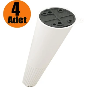 Açılı Konik Ayak Mobilya Baza Koltuk Ayağı Beyaz 12 cm (4 Adet)