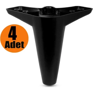 Mobilya Kanepe Sehpa Koltuk Ayağı Siyah Baza Ayak 12 cm (4 Adet)