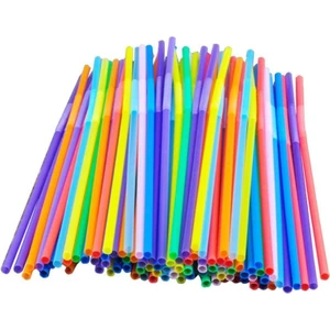 Karışık Renkli Körüklü Frozan Pipet 50'li Paket