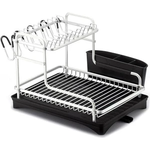 Gümüş Alüminyum Alaşımlı Bulaşık Rafı Süzgeç Mutfak Depolama Kurutma Raf Tepsisi Aşırı Lavabo Gereçleri Tutucu Drenajı Raflar ve Tutucular (Yurt Dışından)