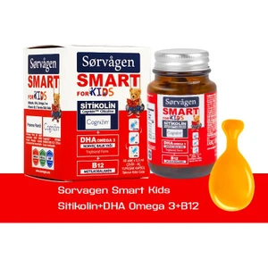 Smart Kids (Çocuklar Için) Sitikolin, Dha Omega 3 Norveç Balık Yağı, B12 60 Kapsül