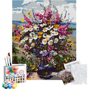 Sayılarla Boyama Seti 40 x 50 cm Tuval Şasesine Gerili Vazodaki Renkler