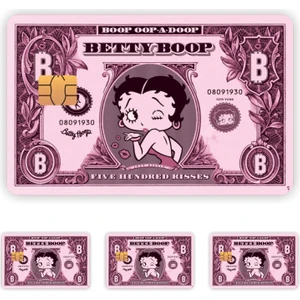Quart Aksesuar 4 Adet Betty Boop Kart Kaplama Sticker Kart Etiketi