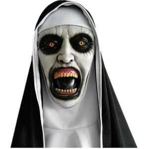 Korku Rahibe Maskesi Yüz Maskesi Rahibe Lateks Başlık Film Cosplay Sahne