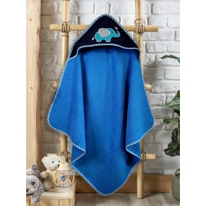 Alpar Tekstil Bebek Banyo Havlu Kundak - Fil Nakışlı/ Mavi