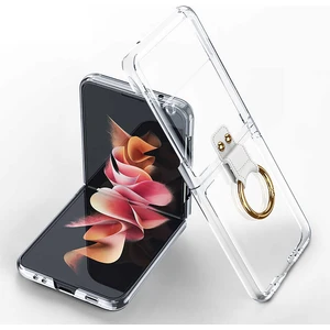Samsung Galaxy Z Flip 4 Uyumlu Yüzüklü Standlı Mat Dokulu Kılıf
