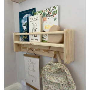 60 cm  Askılık  Ahşap  Raf  Montessori