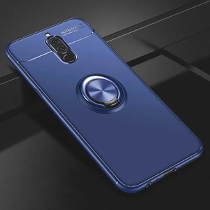 Kip GSM Huawei Mate 10 Lite Kılıf Metal Yüzüklü Standlı Yumuşak Ravel Silikon Kapak