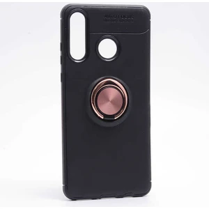 Kip GSM Huawei P30 Lite Kılıf Metal Yüzüklü Standlı Yumuşak Ravel Silikon Kapak