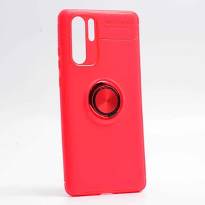 Kip GSM Huawei P30 Pro Kılıf Metal Yüzüklü Standlı Yumuşak Ravel Silikon Kapak