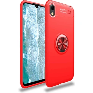 Kip GSM Huawei Y5 2019 Kılıf Metal Yüzüklü Standlı Yumuşak Ravel Silikon Kapak