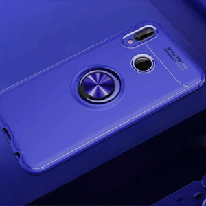 Kip GSM Huawei P20 Lite Kılıf Metal Yüzüklü Standlı Yumuşak Ravel Silikon Kapak