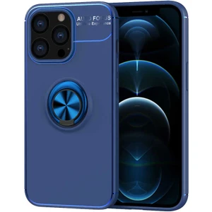 Kip GSM Apple iPhone 14 Pro Kılıf Metal Yüzüklü Standlı Yumuşak Ravel Silikon Kapak