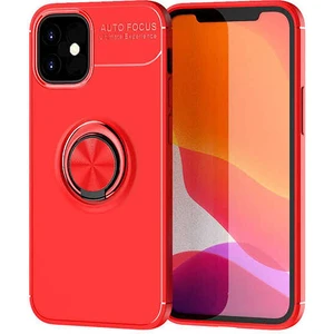Kip GSM Apple iPhone 12 Kılıf Metal Yüzüklü Standlı Yumuşak Ravel Silikon Kapak