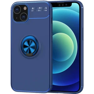 Kip GSM Apple iPhone 13 Mini Kılıf Metal Yüzüklü Standlı Yumuşak Ravel Silikon Kapak