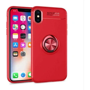 Kip GSM Apple iPhone Xs Max 6.5 Kılıf Metal Yüzüklü Standlı Yumuşak Ravel Silikon Kapak
