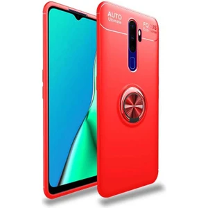 Kip GSM Oppo A5 2020 Kılıf Metal Yüzüklü Standlı Yumuşak Ravel Silikon Kapak