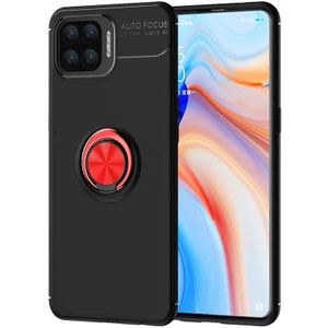 Kip GSM Oppo Reno A73 Kılıf Metal Yüzüklü Standlı Yumuşak Ravel Silikon Kapak