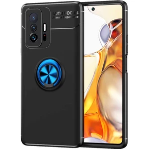 Kip GSM Xiaomi Mi 11T 5g Kılıf Metal Yüzüklü Standlı Yumuşak Ravel Silikon Kapak