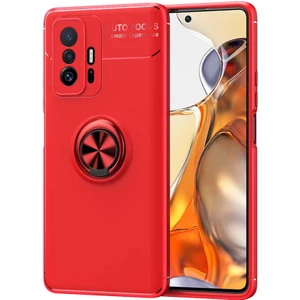 Kip GSM Xiaomi Mi 11T Pro 5g Kılıf Metal Yüzüklü Standlı Yumuşak Ravel Silikon Kapak