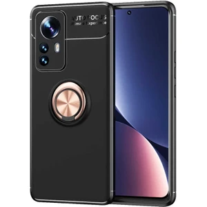 Kip GSM Xiaomi Mi 12 Pro Kılıf Metal Yüzüklü Standlı Yumuşak Ravel Silikon Kapak