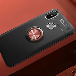 Kip GSM Xiaomi Mi 8 Kılıf Metal Yüzüklü Standlı Yumuşak Ravel Silikon Kapak