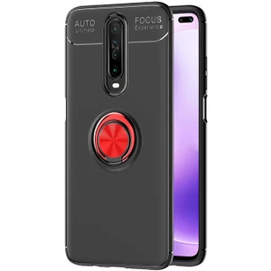 Kip GSM Xiaomi Poco X2 Kılıf Metal Yüzüklü Standlı Yumuşak Ravel Silikon Kapak